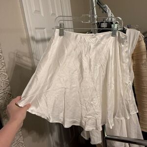 Mustard Seed White Satin Circle Skirt